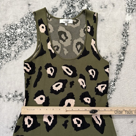 John‎ Jenn Dress Womens Size M Green Multi Leopard Print Stretch Bodycon Knit - Picture 4 of 9
